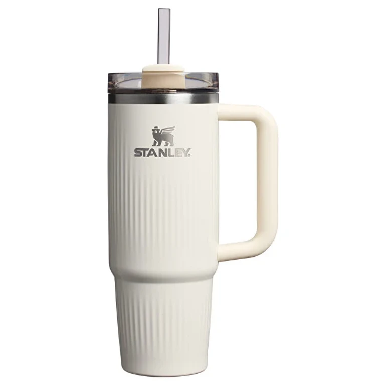 Stainless steel thermos mug The Quencher/Cup H2.0 Fluted 890 ml Cream Gloss