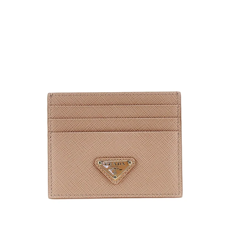 Saffiano leather cardholder with logo Woman One Size