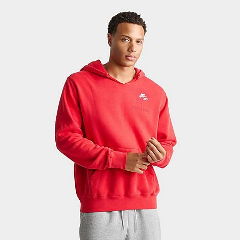 Moletom com capuz Nike Club Athletic Dept. em fleece, vermelho universitário/branco