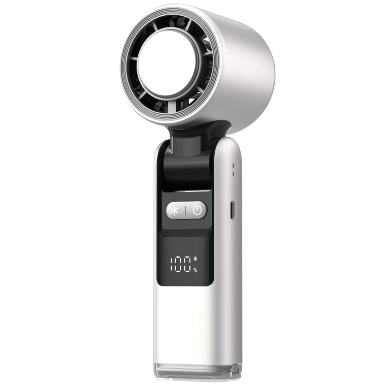 Mini Portable Folding Fan - Rechargeable Handheld Fan for Outdoor Use - Gray