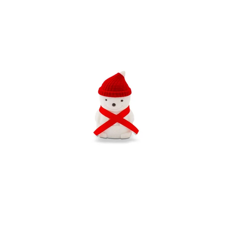 Suede Leather Gift Box Snowman Kdet26