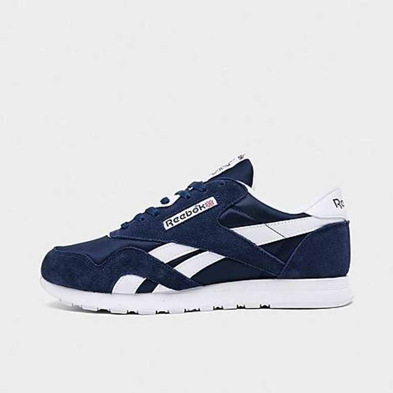 Men's Classic Nylon Casual Shoes in Vector Navy/White/White Size: 7.5