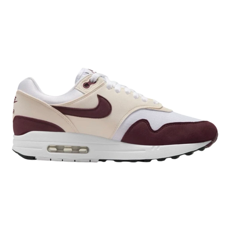 Air Max 1 Women's Sneakers - White & Night Maroon Low-Top