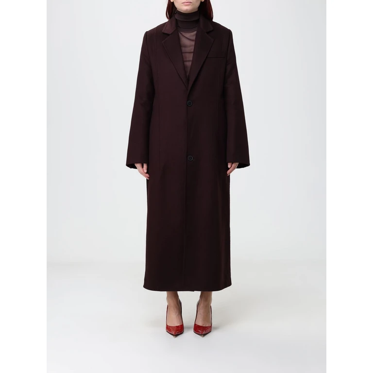 Single-Breasted Long Virgin Wool Blend Coat (1326WCT007364CACAI)