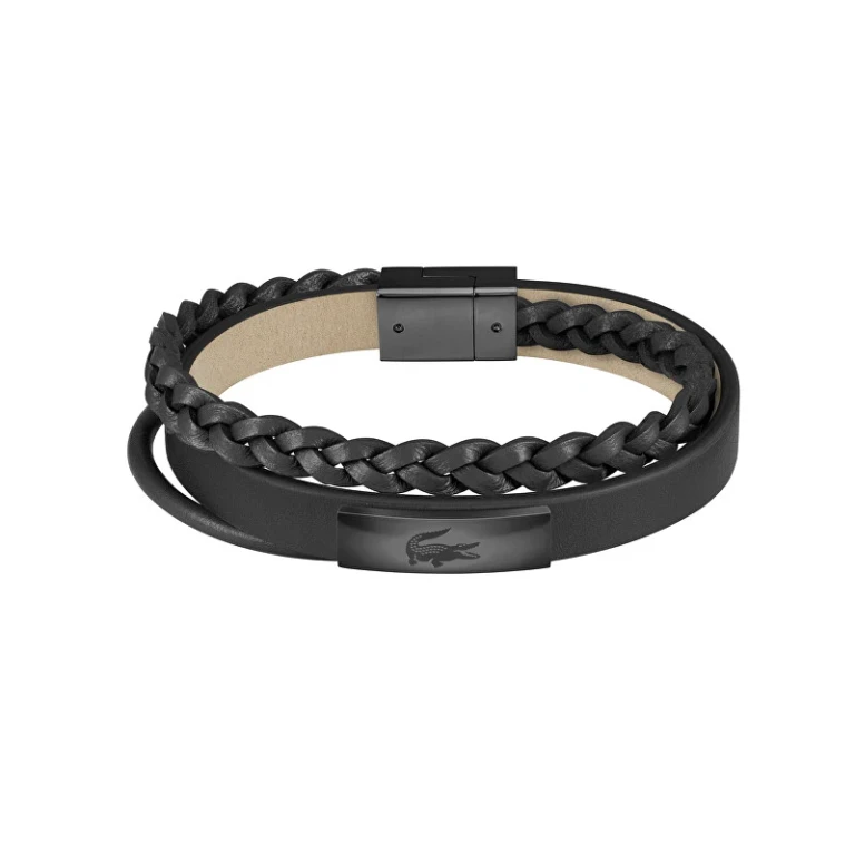 Fusion Black Leather Bracciale 2040318
