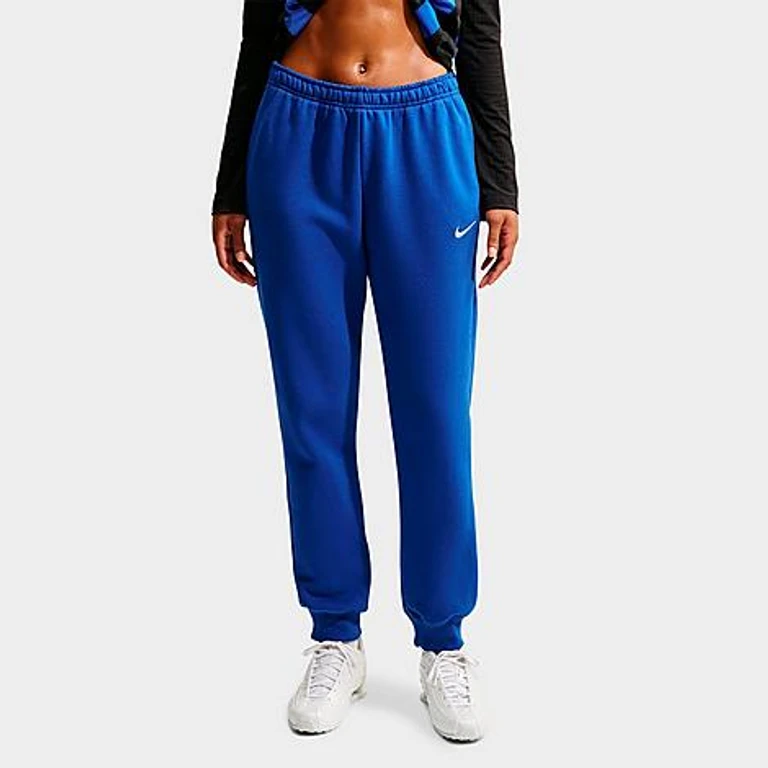 Nike Women's Studio Fleece Medium-Weight Mid-Rise Jogger Pants in Old Royal/Sail Size: XS