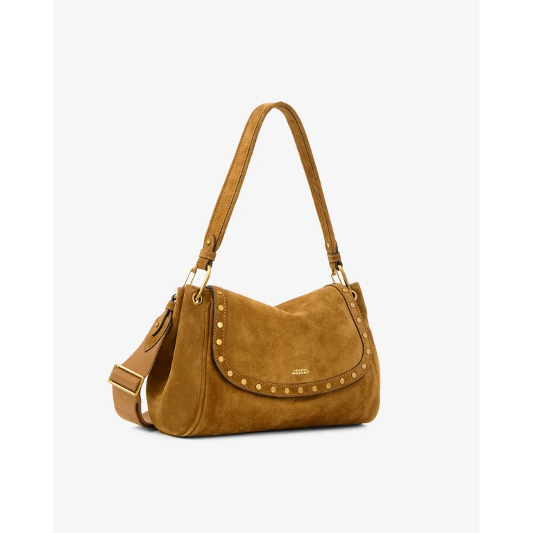 Sac Chany M En Cuir Velours - Cognac - Isabel Marant