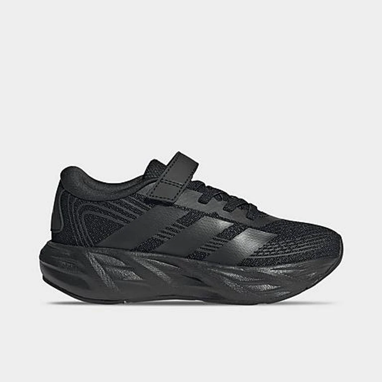 adidas Little Kids Galaxy 8 Hook-And-Loop Stretch Lace Running Shoes in Core Black/Core Black/Core Black Size: 1.0