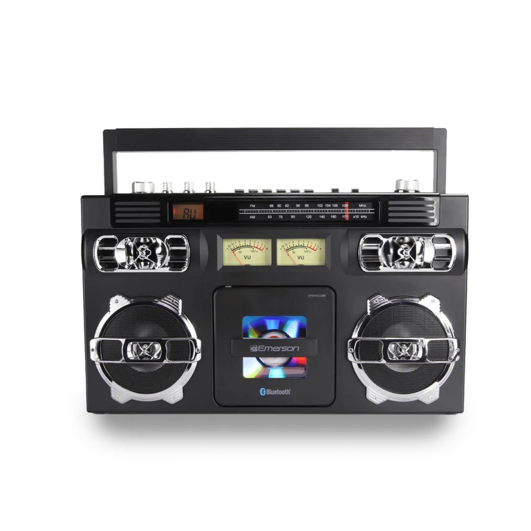 Retro Portable CD Boombox - Black