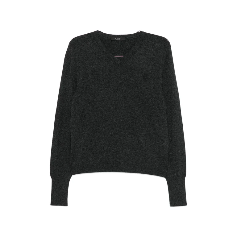 Gucci V-neck Logo-embroidered Sweater