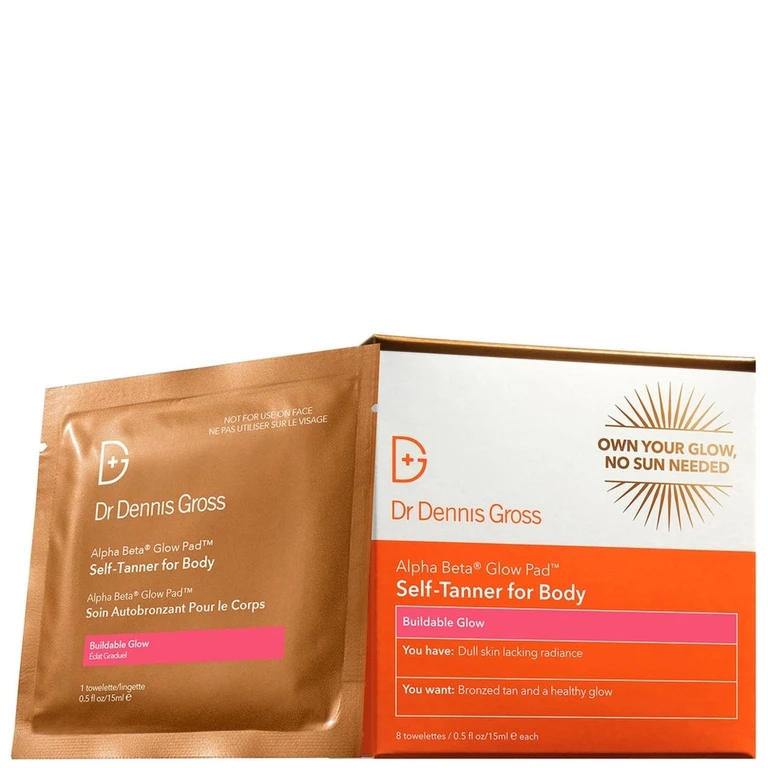Dr Dennis Gross Skincare Alpha Beta Glow Pad Self-Tanner for Body (8 Pack)