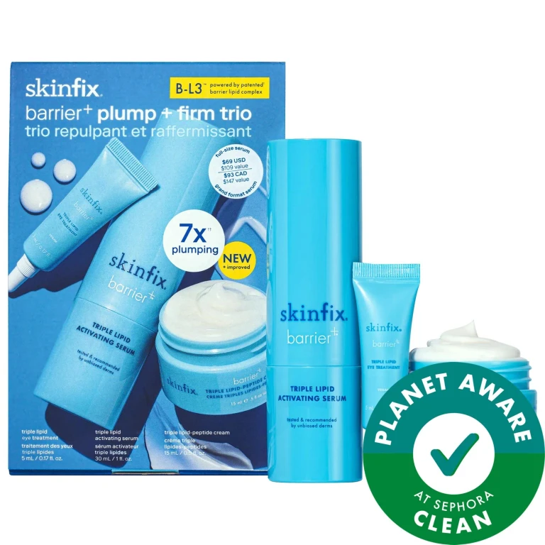 Barrier+ Anti-Aging Skincare Set: Plumping Moisturizer, Firming Eye Cream & B-L3ª Serum. Hydrates Dry Skin & Strengthens Skin Barrier
