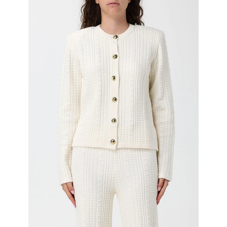 Crewneck Wool Blend Cardigan with Button Closure (262TP310100059)