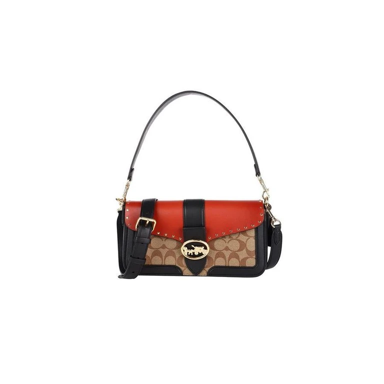 Shoulder Bag Gold-Khaki-Terracotta Gold/khaki/terracotta Coated Canvas / Shoulder-bags