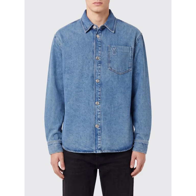 AMI PARIS Shirt Men color Gnawed Blue (UJK918DE0046480)