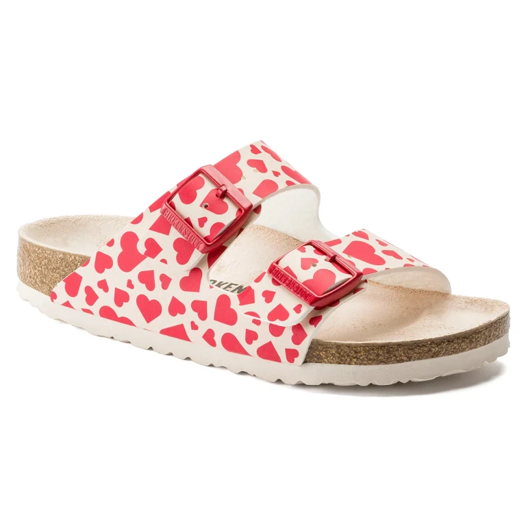 Arizona Birko-Flor Sandals Hearts Red 35 Medium/Narrow
