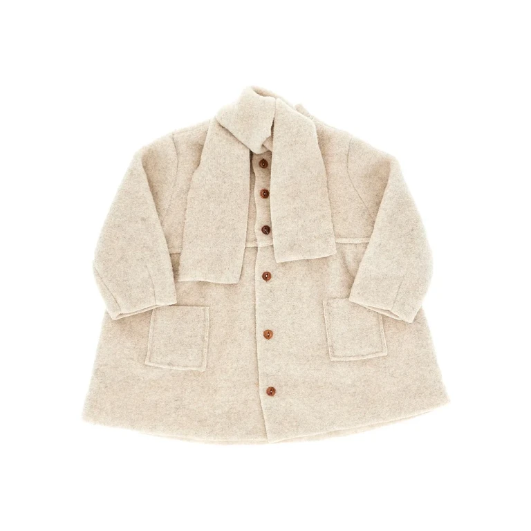 Wool-blend cloth coat with scarf Kids 9M