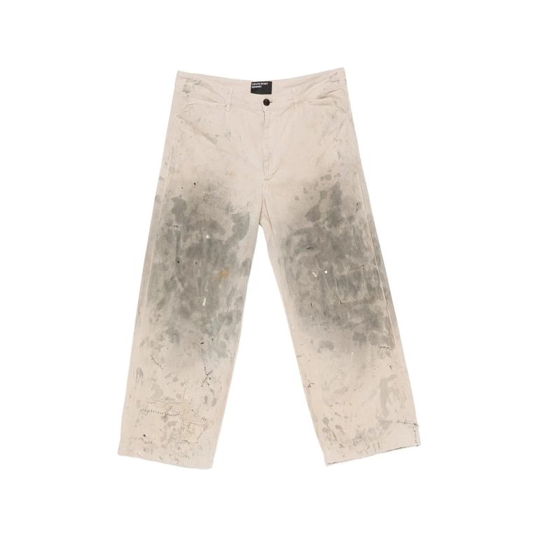 Paint-splatter Distressed Jeans
