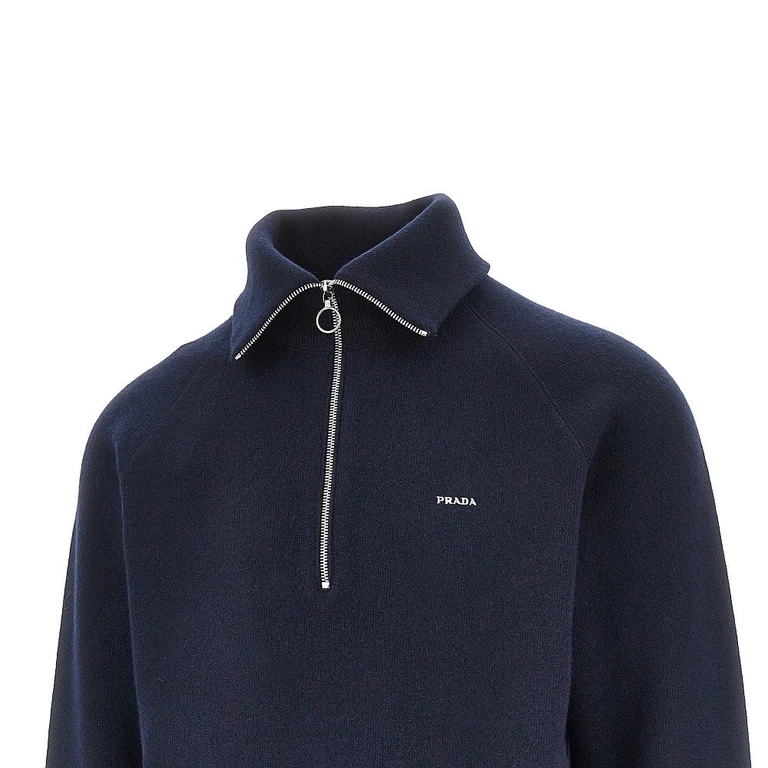 Wool and cashmere half-zip sweater Man 48
