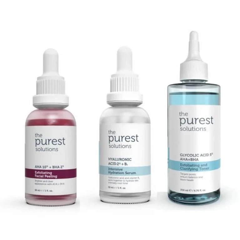 Skincare Set - Anti-blackhead, Pore Tightening, Hydrating Serum with AHA BHA Exfoliant