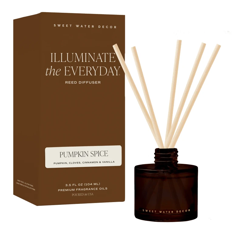 Pumpkin Spice Amber Tinted Glass Jar Reed Diffuser