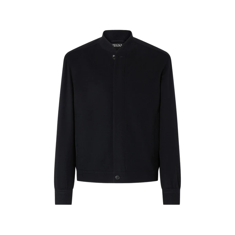 Navy Blue Oasi Cashmere-elements Bomber Jacket