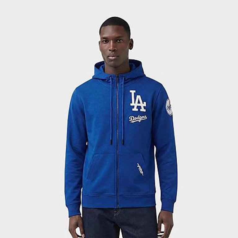 Los Angeles Dodgers MLB Classic Chenille Full-Zip Hoodie in Dodger Blue