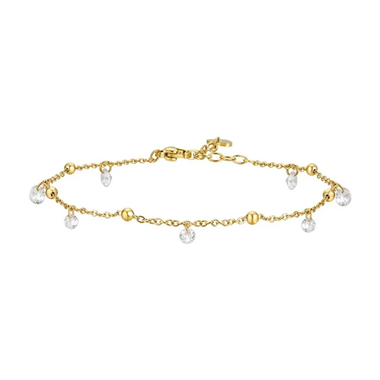 Luca barra Matching gold-plated anklet con zircons CV173