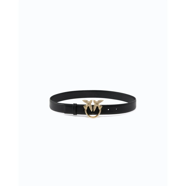 Ceinture en cuir à boucle bijou Love Birds 2,5 cm - XS