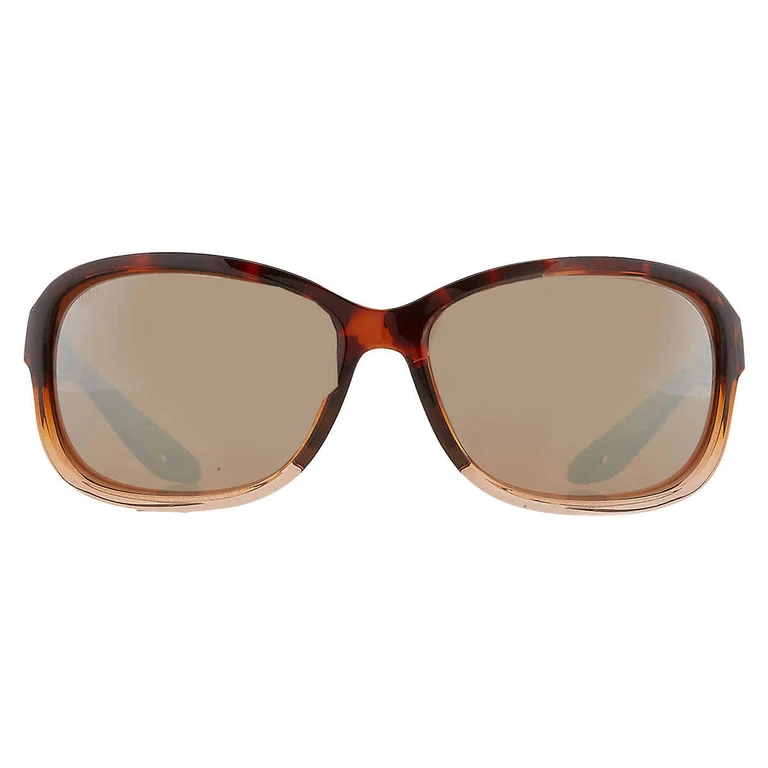 SEADRIFT Copper SIlver Mirror Polarized Glass Rectangular Ladies Sunglasses 6S9114 911403 60