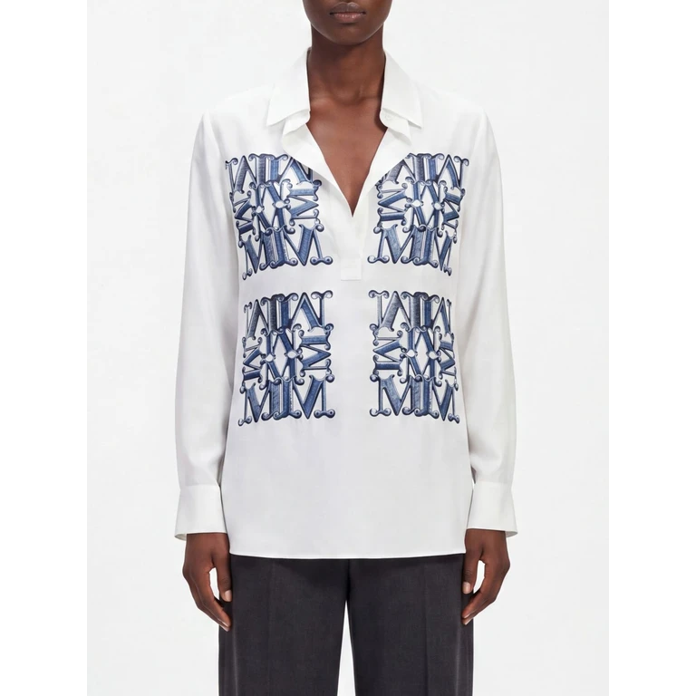 Chemise en soie à imprimé monogramme MAX MARA