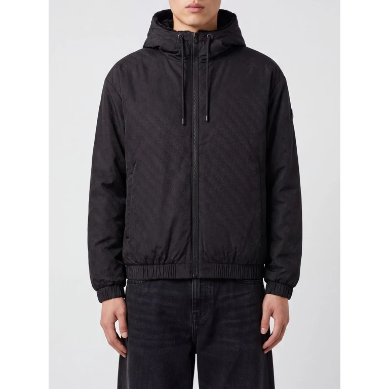 Veste bomber réversible en fausse fourrure à monogramme