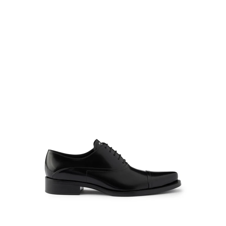 Brushed Leather Lace-up Shoes