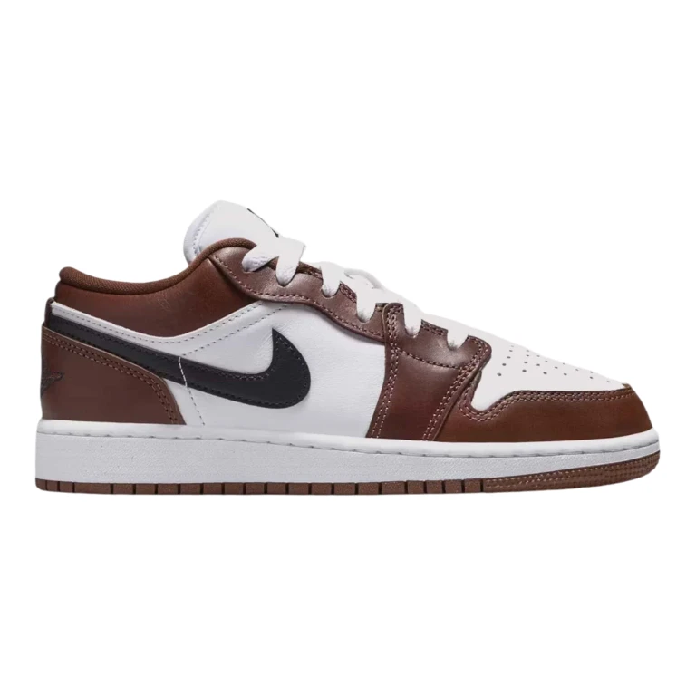 Air Jordan 1 Low SE Big Kids' (GS) Sneakers - White & Dark Pony Low-Top