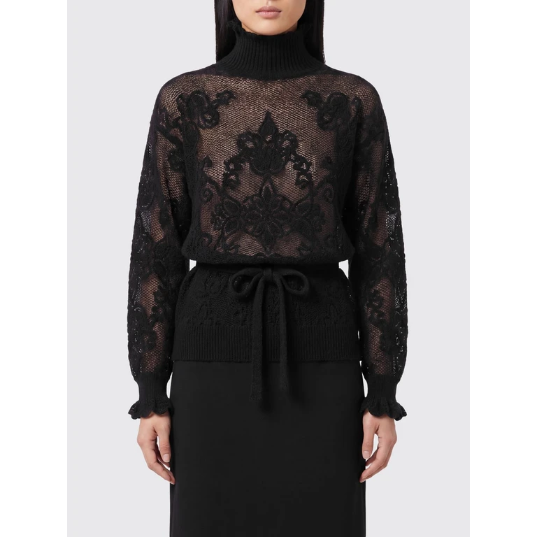 Pull en jersey maxi noir