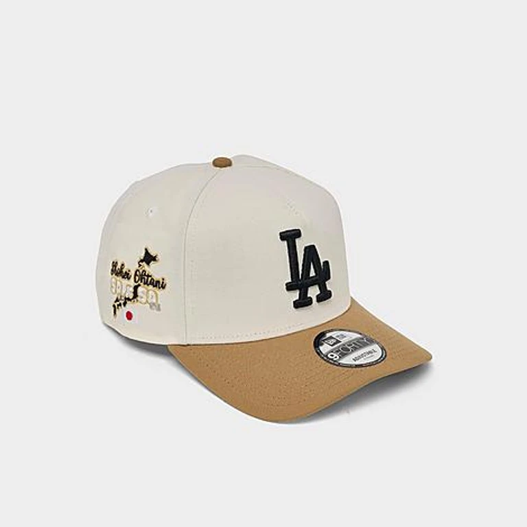 Boné snapback New Era Los Angeles Dodgers MLB cáqui Shohei Ohtani Japan Patch 9FORTY A-Frame