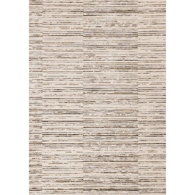 Luca 8 x 10 White and Gray Striped Area Rug