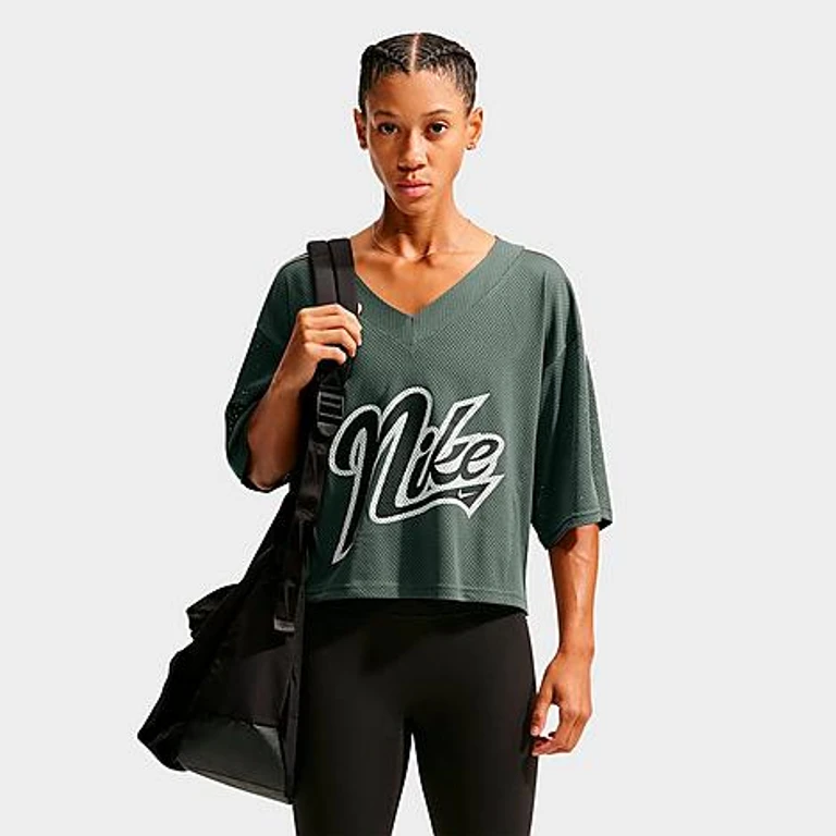 One Dri-FIT 오버사이즈 반팔 탑 (카모 그린/세일)