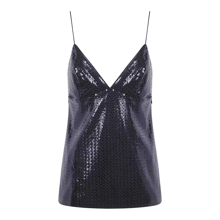 Haut en jersey à paillettes Alberta Ferretti - Noir