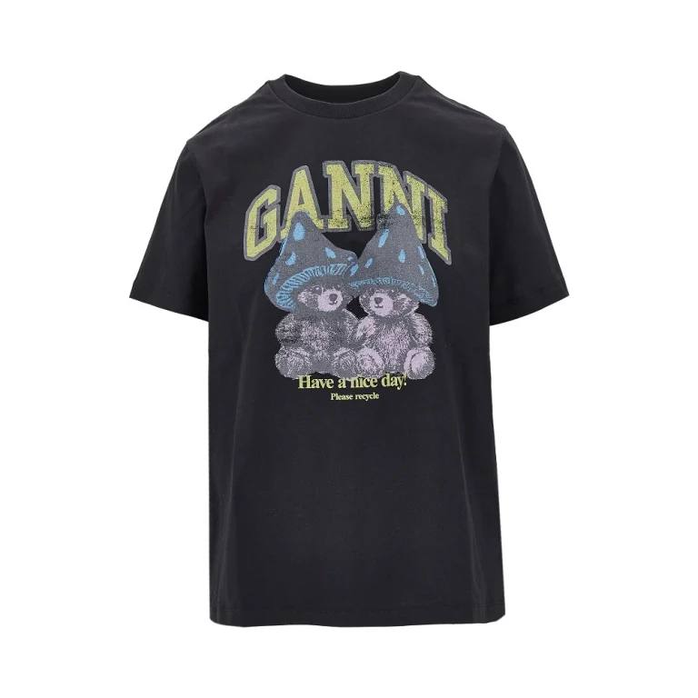 GANNI 'Mushroom Teddy' print T-shirt Woman XS