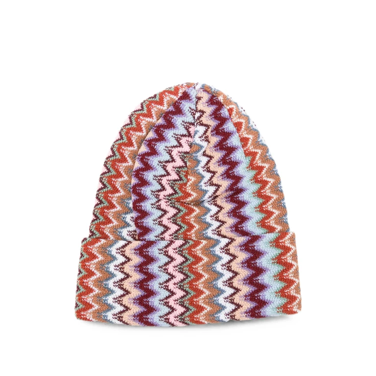 gebreide muts met zigzagpatroon