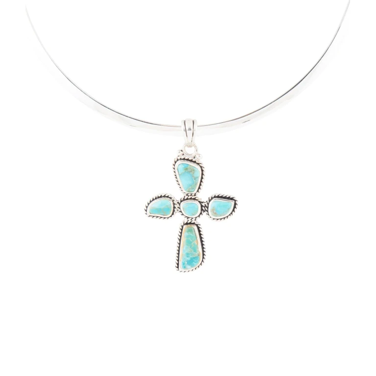 Cross Pendant and Sterling Silver Necklace