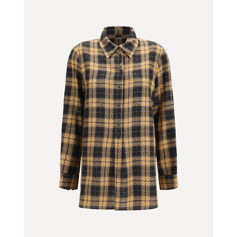 Barbellino check pattern Shirt with all-over micro rhinestones Female 38