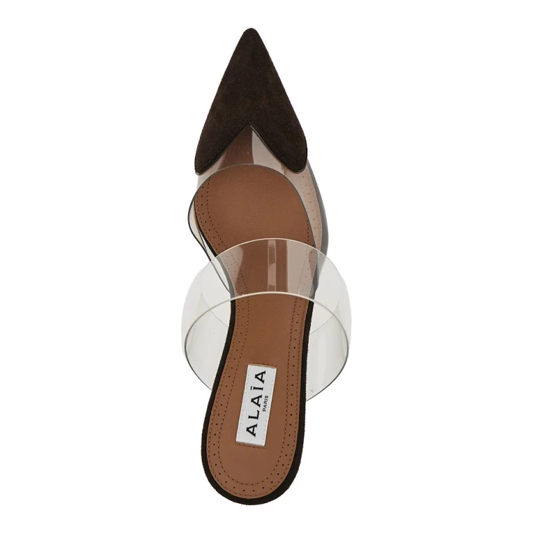 ALAIA Suede leather 'Le Coeur' wedge mules Woman 36