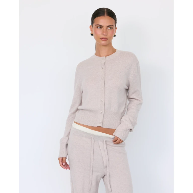 Tove Cashmere Cardigan - Stone