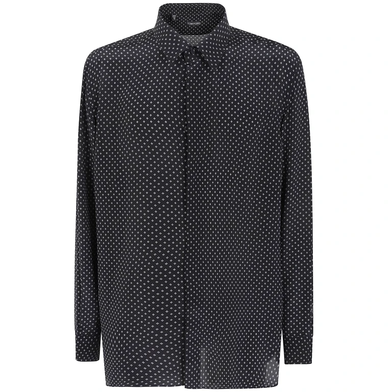 Shirt Fluid Fit "Geometric Print Crepe De Chine"