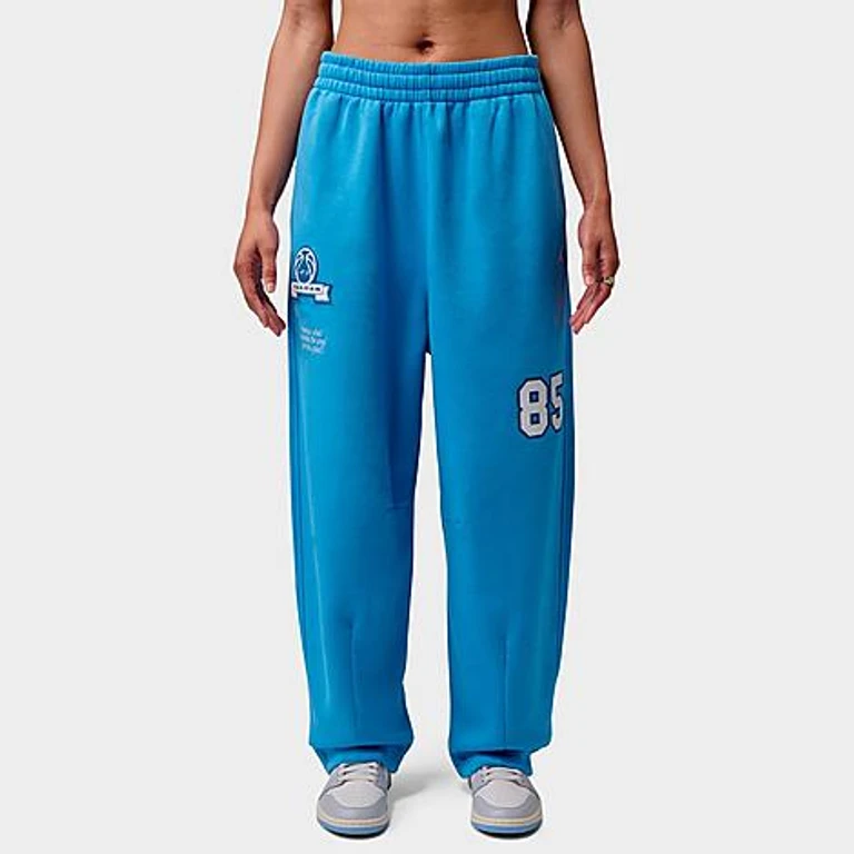 Brooklyn Fleece Wide-Leg Graphic Pants in Blue Beyond/Sail