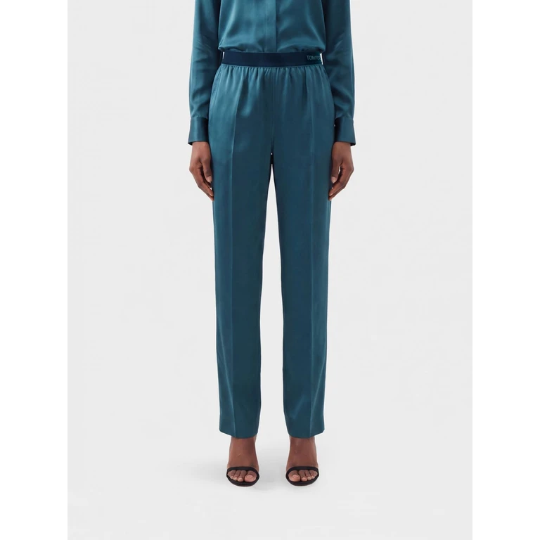 Pantalón de seda Tom Ford con cintura con logo