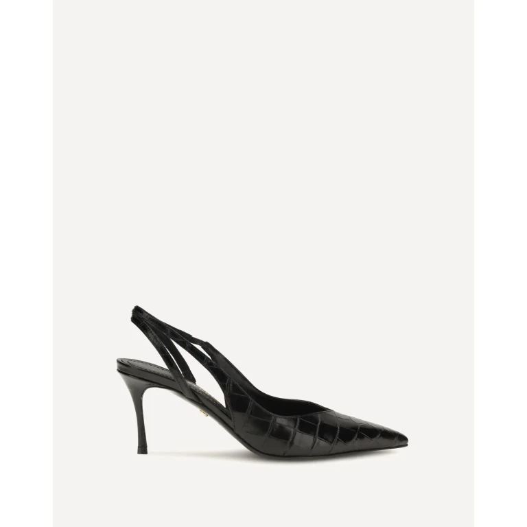 Crocodile-effect leather Slingback Pumps Female 9