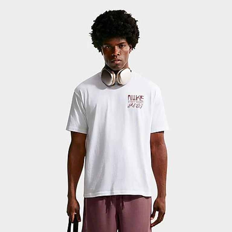 Men's Sportswear Swoosh Sounds T-Shirt in White Size: Small